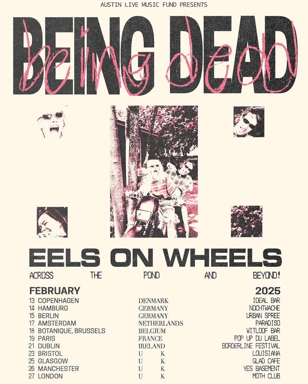 Being Dead Eels on Wheels Tour Poster 2025